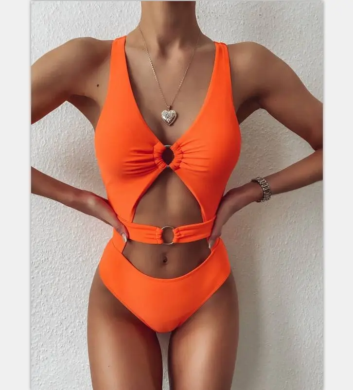 2020 venta al por mayor de las mujeres personalizado baño dulce Sexy pequeño Bikini mujer madura ropa de una pieza de acero anillo de baño traje de baño