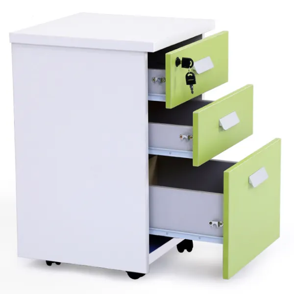 Metal Office Furniture floor-mounted mobile storage activity file with lock and three drawers file cabinet