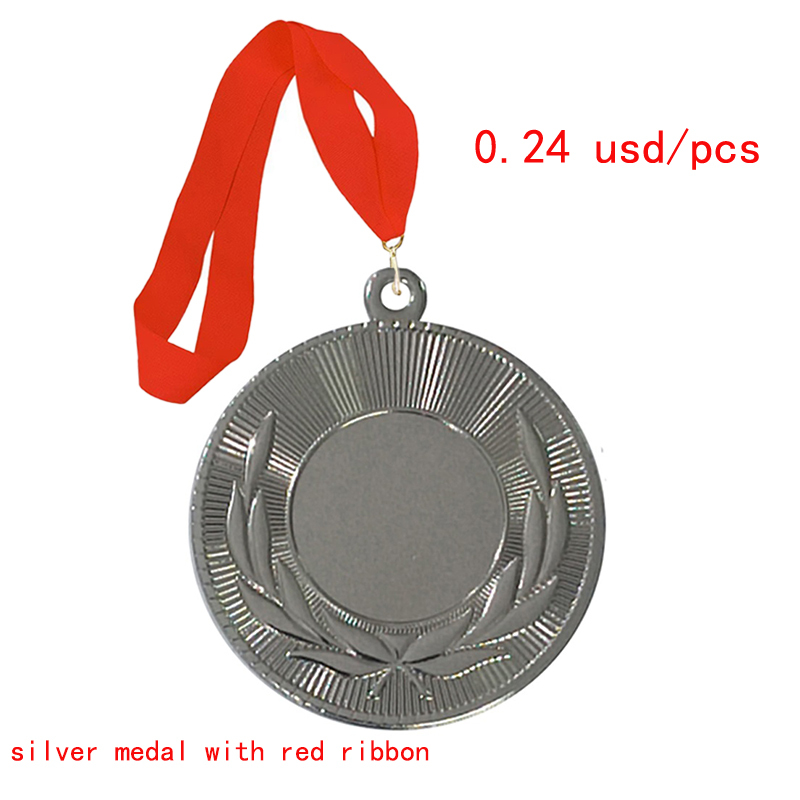 Silver with red ribbon