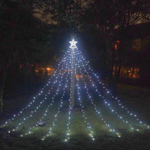LED Weihnachts baum Lichter Fernbedienung im Freien wasserdicht Hof Wasserfall Stern Lichterketten Weihnachts dekoration - Product Image 2