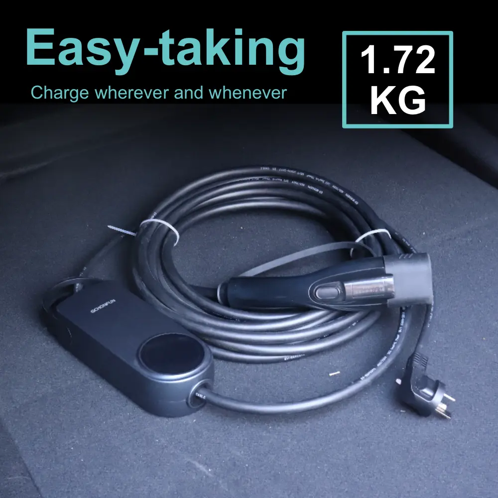 इलेक्ट्रिक वाहनों के लिए शेकुल फंक्शन 3.5 किलोवाट टाइप 2 पोर्टेबल ईवी चार्जर के साथ एन एंड पी एलसीडी स्क्रीन 16 amp