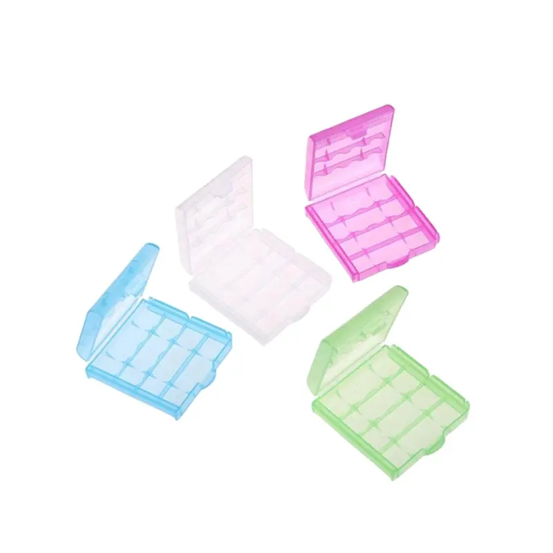 4 슬롯 2 슬롯 14500 10440 다채로운 배터리 상자 리튬 이온 케이스 AA AAA 배터리 플라스틱 케이스 보호 홀더