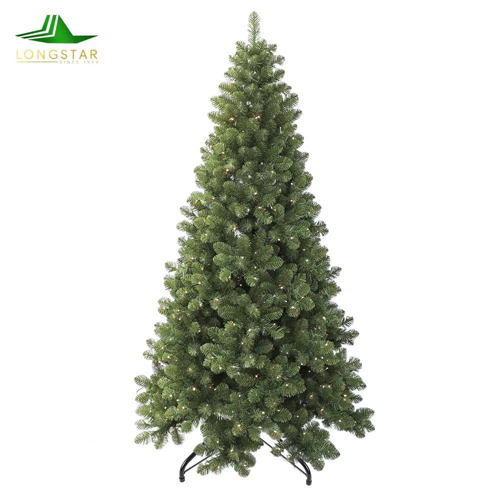 2023 altamente raccomandato miglior prezzo albero di natale verde 7ft albero di natale artificiale in PVC PE