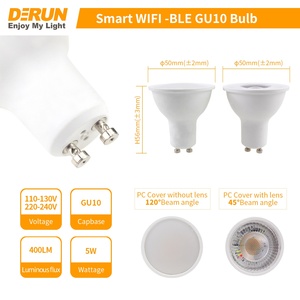 Gu10 thông minh ánh sáng tại chỗ bóng đèn Tương thích với Alexa Google nhà SmartThings 5 Wát Wifi <span class=keywords><strong>LED</strong></span> ánh sáng theo dõi bóng đèn thay đổi màu sắc ánh sáng - Product Image 4
