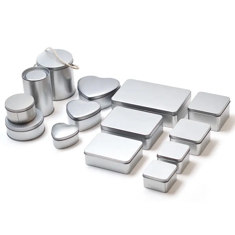Produits tendance nouveautés nouveau style métal personnalisé imprimé petite taille cadeau boîte en fer blanc ruban personnalisé boîte en métal