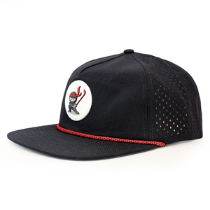HS16 Unisex Adult <strong>5</strong> <strong>Panel</strong> White Polyester Nylon Mens Structured <strong>Two</strong> <strong>Tone</strong> Surf Caps Snapback Custom Golf Rope Dad Trucker Hat - Product Image 3