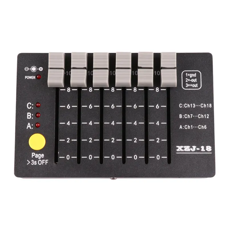 Controlador DMX512 al por mayor iluminación de escenario depuración Mini consola batería atenuador portátil para club nocturno