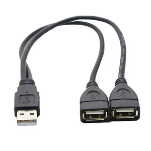 1オスプラグから2メスソケットUSB2.0延長データケーブル電源アダプターコンバーターYスプリッターUSB2.0ケーブル30cm - Product Image 3