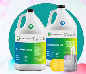 桌面环氧树脂水晶透明高光自流平液体环氧树脂木河桌 - Product Image 1