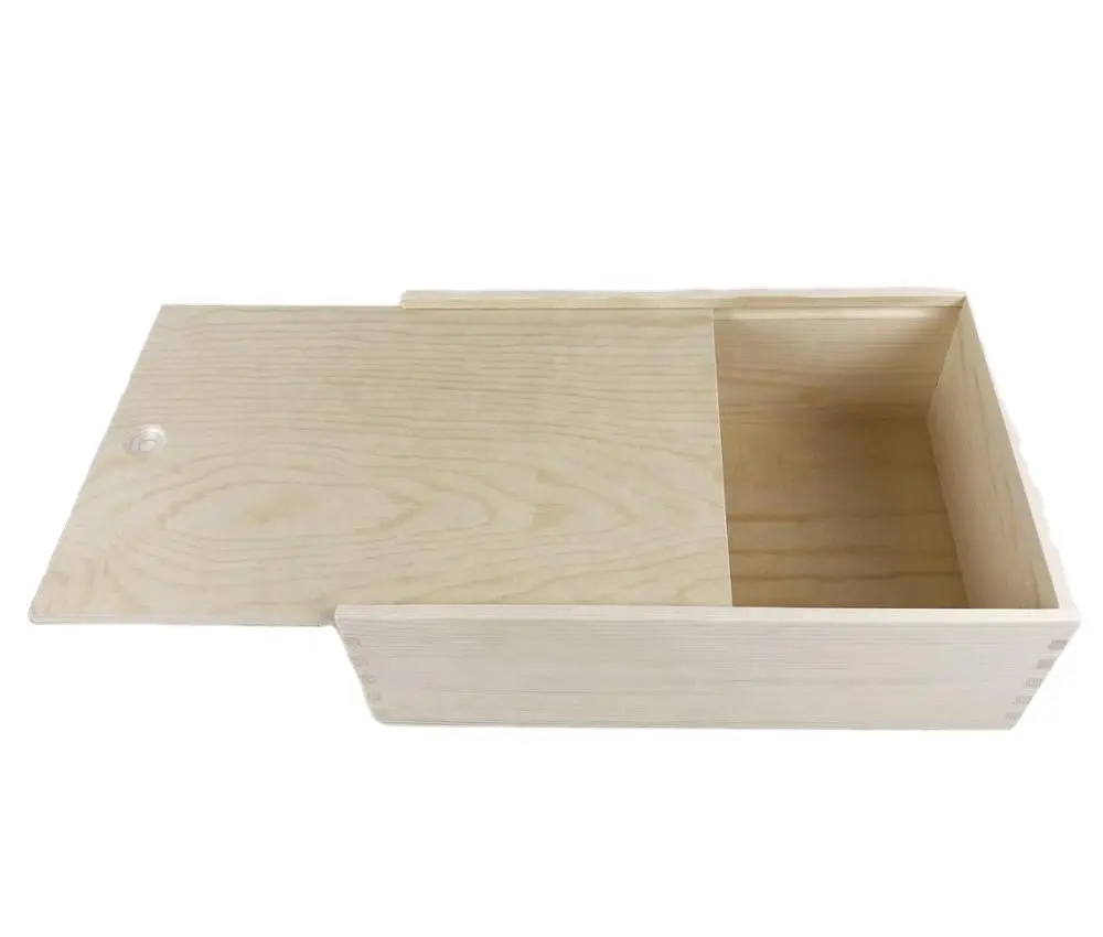Confezione regalo In legno economica non finita di dimensioni personalizzate utilizzata per l'imballaggio di scatole di legno In scatole di scorrimento In legno sfuse