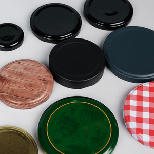 Free Sample Matte Black 43mm 53mm 56mm 63mm Safety Button Lids <strong>for</strong> Glass Bottles <strong>Covers</strong>