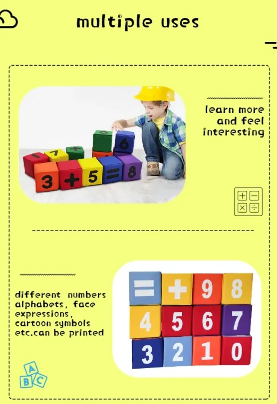 100% waterproof Preschool Educational Construction Cubes Kit easy creation of various shapes for boys and girls