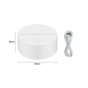 Modern 3D Illusion LED gece lambası yaratıcı USB taban kontrolü 7 renk dokunmatik fonksiyonu ABS vücut akıllı ev beyaz renk Nightlight - Product Image 4