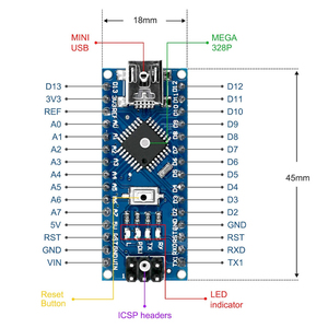 Scheda di sviluppo Na-no V3.0 microcontrollore ATmega328P con cavo USB - Product Image 2