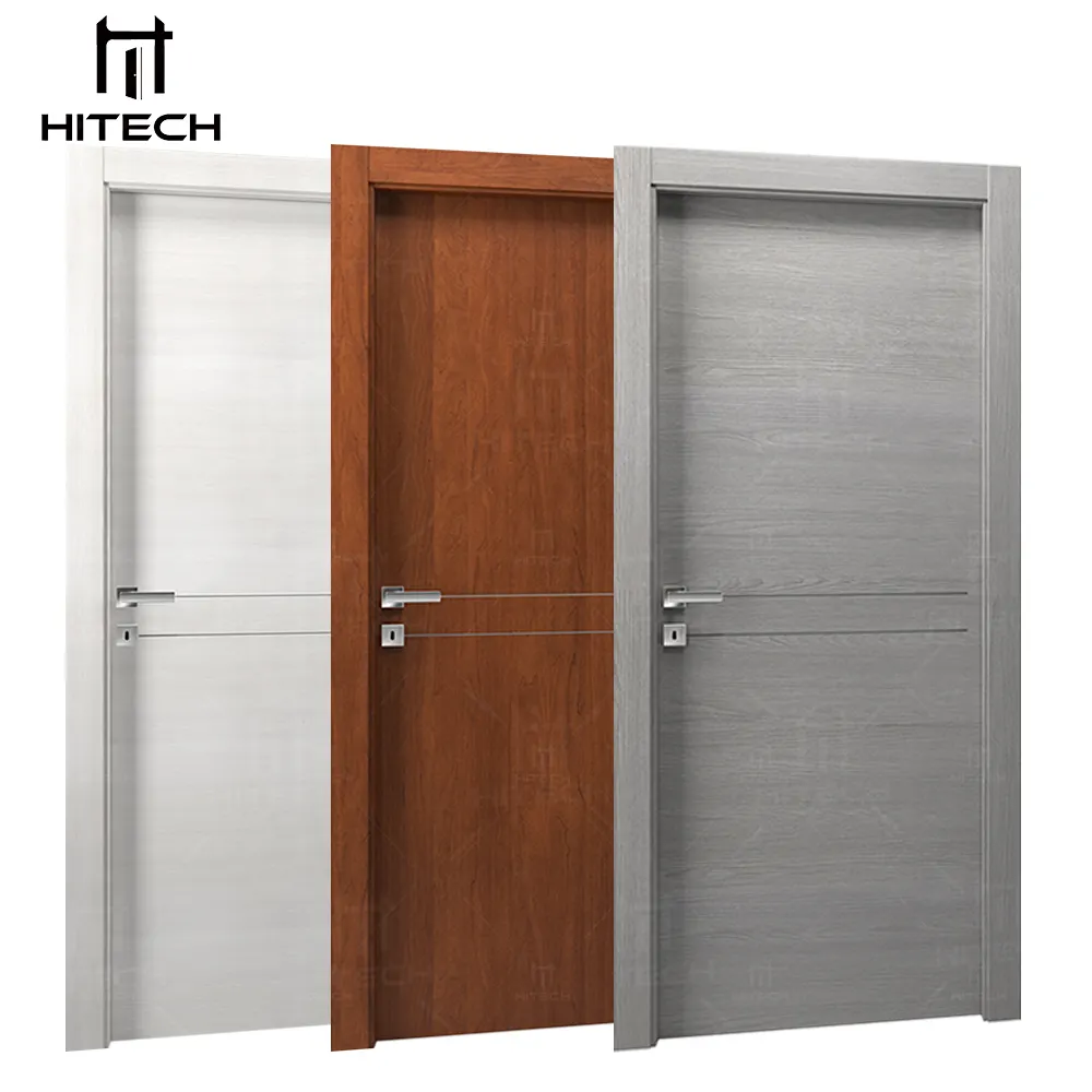 Hitech-puertas interiores de madera maciza para el hogar, marco de madera mdf para dormitorio, modernas, blancas