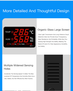 Large <strong>Temperature</strong> <strong>Display</strong> <strong>Temperature</strong> Sensor Data Logger Humidity Meter With Audible Visual Alarm - Product Image 4