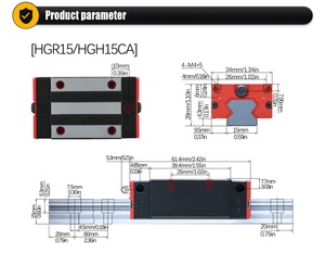 Bloque deslizante de rodamiento de guía lineal HLTNC Alto montaje HGH HGW 15 Deslizador de brida Deslizador alargado Deslizador de retención de acero para cnc - Product Image 4