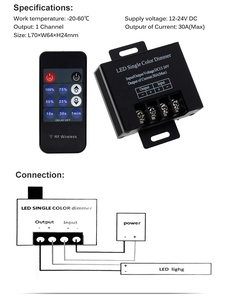 12-24V LED одноцветные беспроводной 3 11 радиочастотным пультом дистанционного управления для регулировки яркости света контроллер светодиодный диммер для светодиодных ламп - Product Image 3