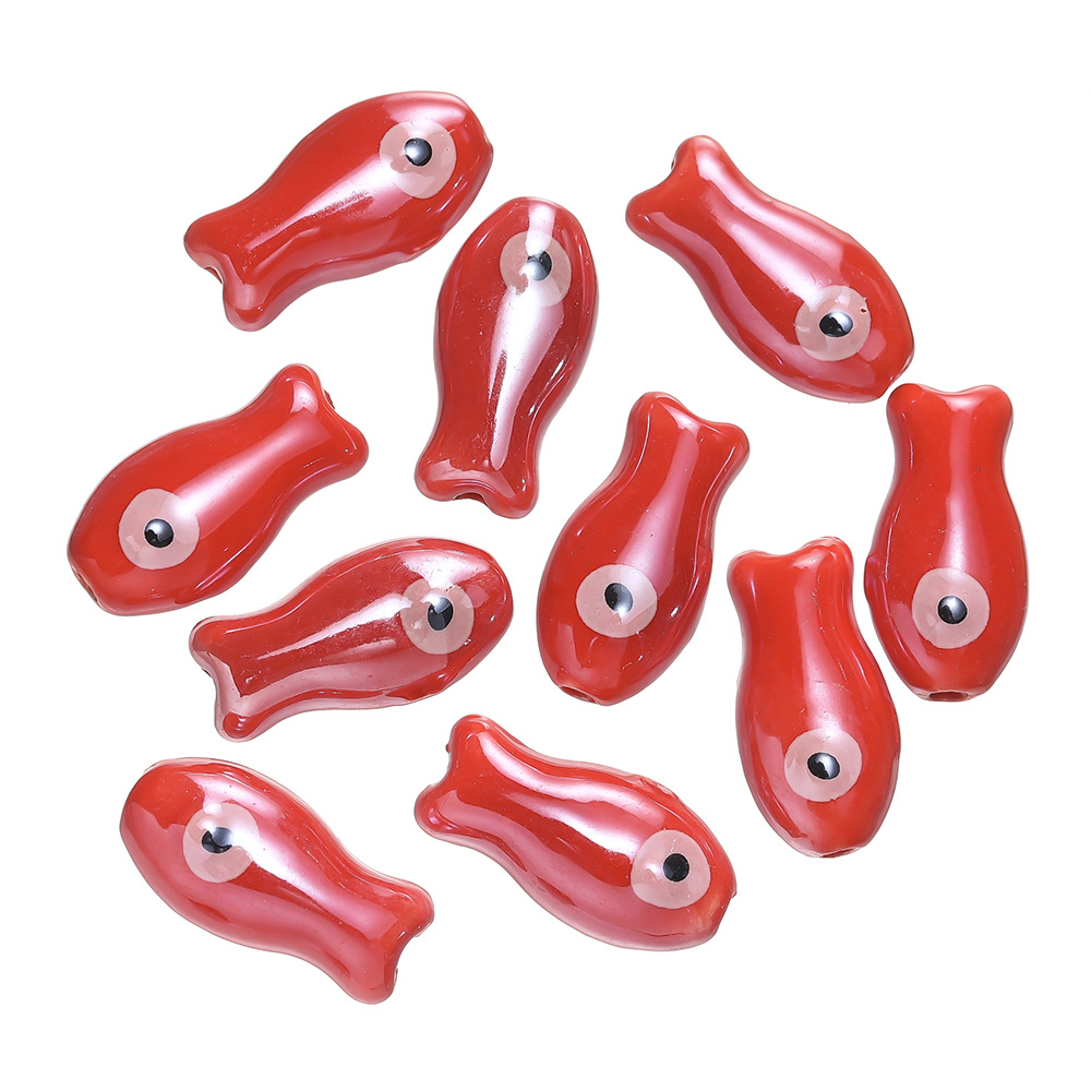 Ceramic fish ball - red