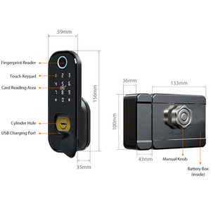 Smart Lock WIFI Tuya Ttlock APP-Steuerung Finger abdruck Elektronischer digitaler Touchscreen Tastatur Code Schlüssel Smart Türschloss - Product Image 6