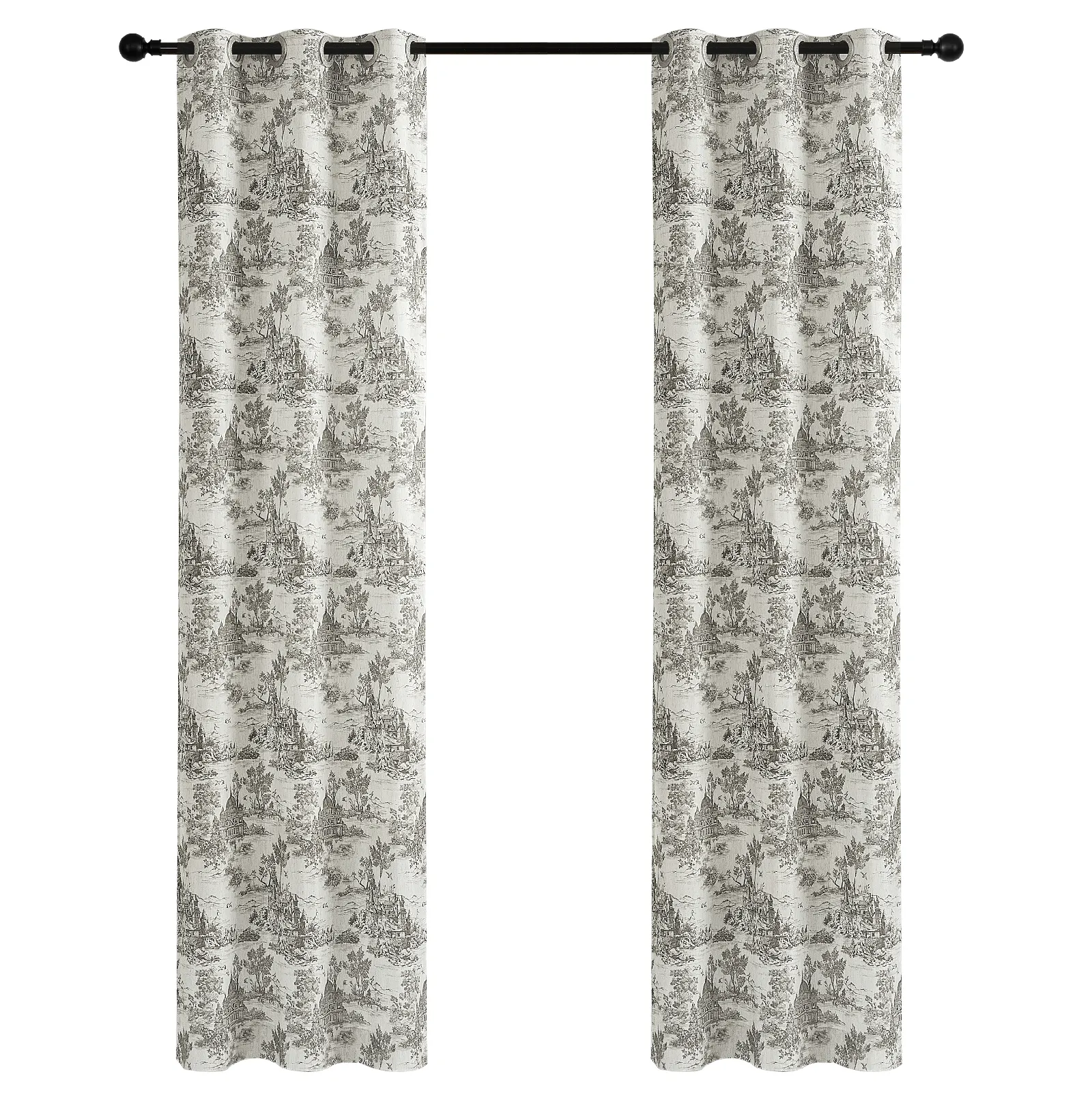 Tirai Linen transparan gaya Amerika Pastoral cocok untuk ruang tamu kamar tidur kedua kamar tidur utama cetak bunga kustom