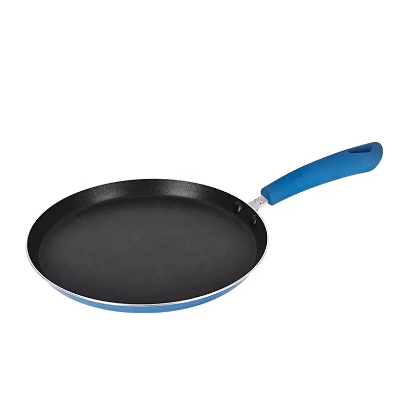 Di alluminio Non-stick Rivestimento Crepe pan per la Pizza dosa tawa pan 20 24 26 28 centimetri con manico in silicone E di induzione