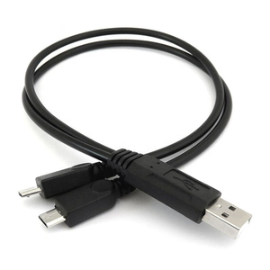 สายเคเบิล2 In 1 Dual Usb Splitter Cord 2.0 A ชายไปยังสายเคเบิล Micro Usb คู่ - Product Image 1