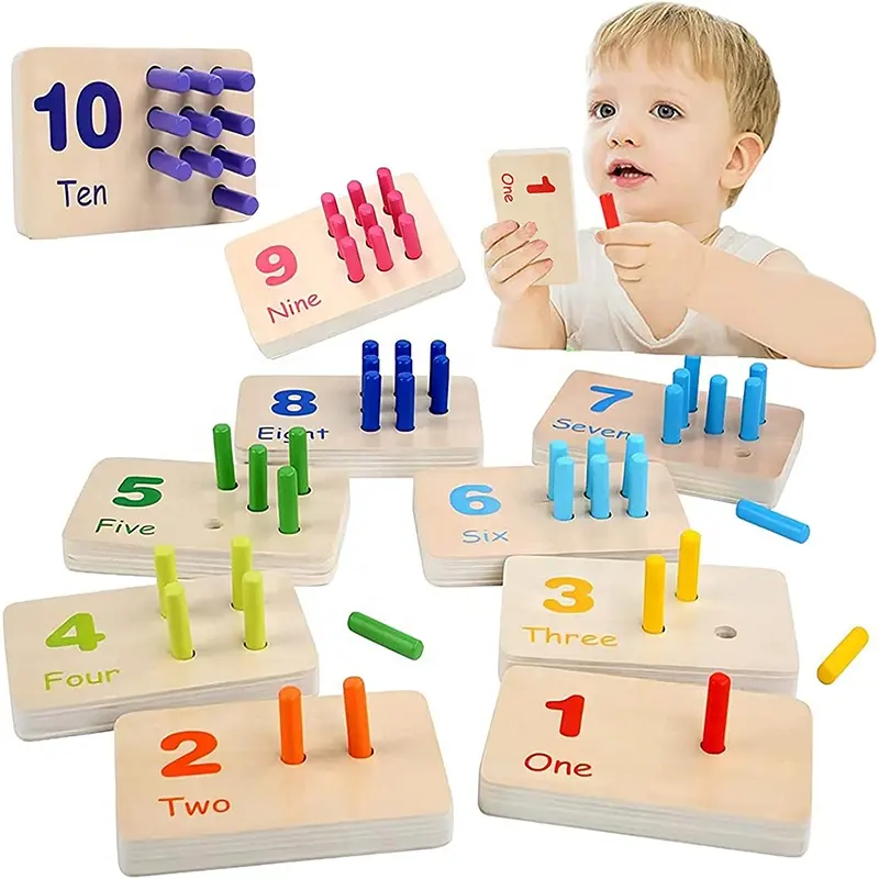 유치원 조기 학습 교육 나무 계산 번호 페그 보드 수학 조작 재료 몬테소리 장난감