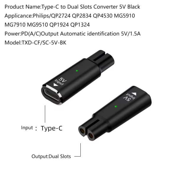 Negro - 5V Doble Ranura BK
