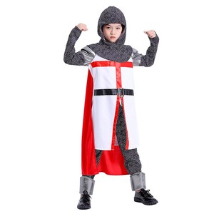 高品质万圣节中世纪圣殿骑士男孩服装热卖裤子和儿童上衣