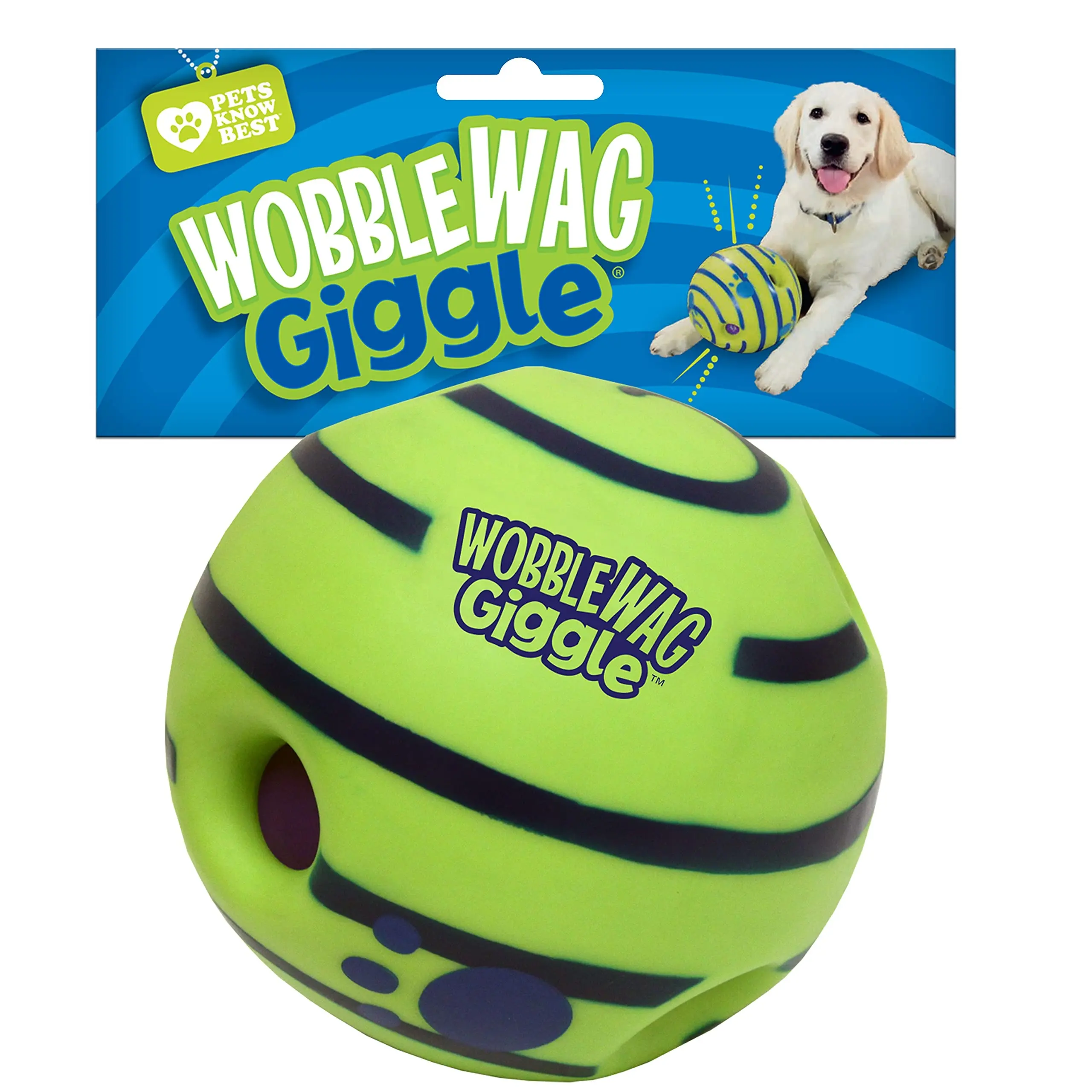 ペット用品メーカー耐久性のあるウォブルサウンドドッグローリングボール8.8cm10cm14cmおもちゃウォブルワグクスグルボールインタラクティブドッグトイ
