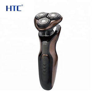 Htc GT-607 מכונת גילוח זקן נטענת זקן עם 3 להבים צפים עגולים