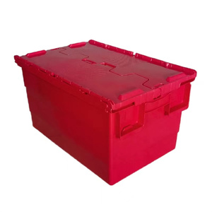 Very Impact-resistant Plastic Large Moving Boxes Hinged Storage <strong>Container</strong> <strong>Nested</strong> and Stacked Storage Crates - Product Image 2