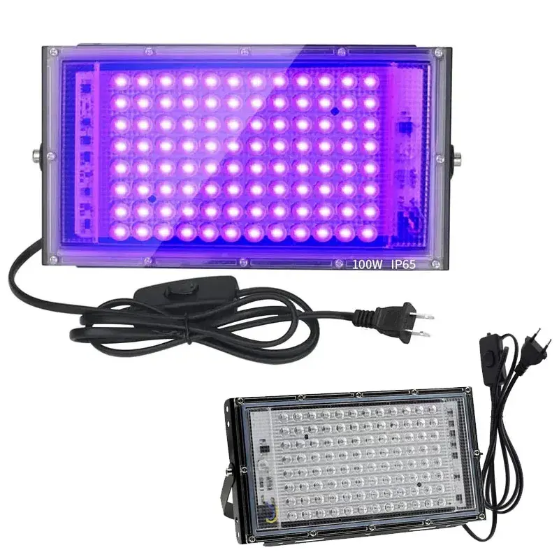 Minore stampante 3D UV luce di indurimento luce IP65 impermeabile 50W 100W UV luce di inondazione luci da palcoscenico UV lampada polimerizzante 365NM 395nm