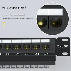 Integrado Gigabit 1U Cat5e/6 12/24/48 Puerto Panel de conexión de red sin blindaje CAT.5E/6 Categoría de producto - Product Image 3
