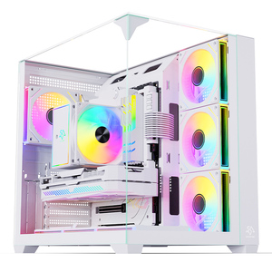 SNOWMAN Gaming PC-Gehäuse Mid Tower <span class=keywords><strong>Computer</strong></span> gehäuse <span class=keywords><strong>ATX</strong></span> MATX Mini ITX Kunden spezifisches <span class=keywords><strong>Computer</strong></span> gehäuse aus gehärtetem Glas in weißer Farbe