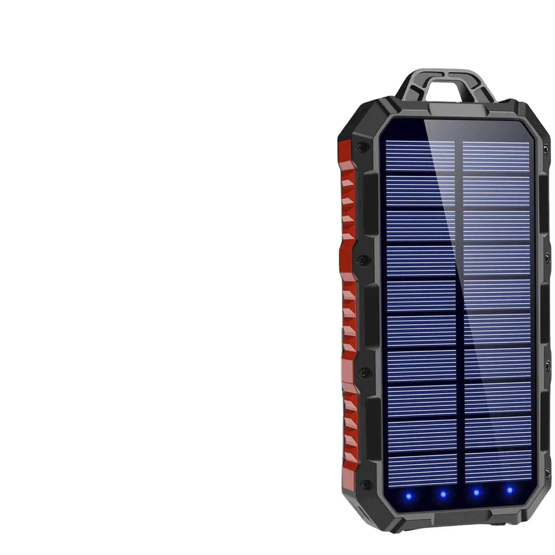 Banco de energía solar de 38000mAh, cargador solar impermeable, Puerto USB, cargador externo con luz LED para batería Huawei Samsung IPhone