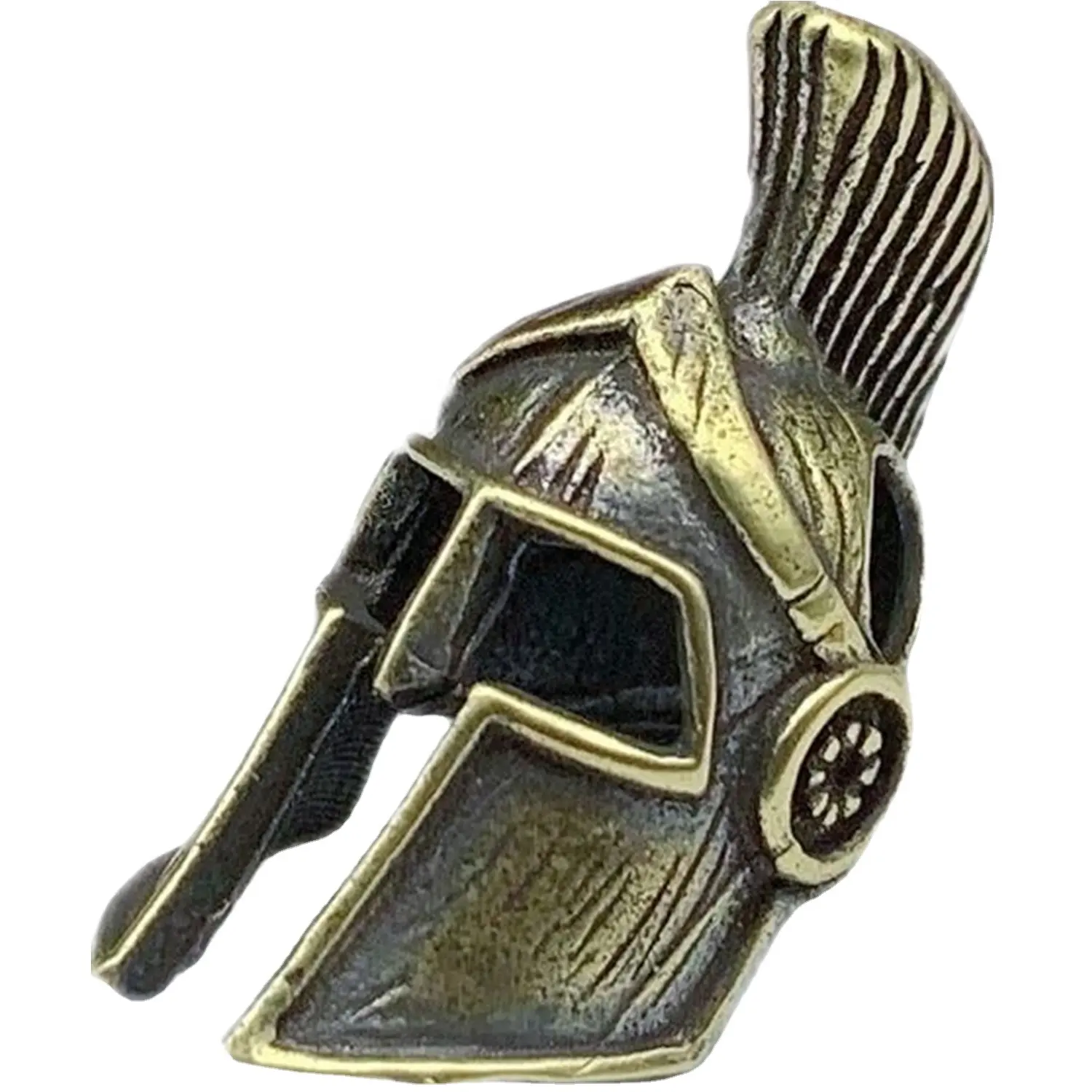 Paracord Schlüsselanhänger Zubehör Armband Halskette Anhänger Perle Punk Charme Antike Messing römischer Ritter Helm EDC Perlen