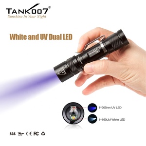 ไฟฉายคู่ LED สีขาว UV แบบพกพากันน้ำ Tank007ไฟฉายขนาดเล็กไฟฉาย UV แบบซูมได้ไฟฉายสีดำ - Product Image 3