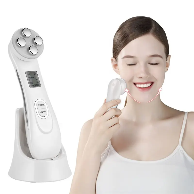 Beleza coreana Facial pele cuidados máquina vibratório EMS levou massagem facial para rosto levantamento dispositivo