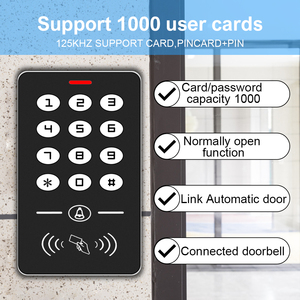 Standalone 125KHz RFID <strong>Keyboard</strong> <strong>Access</strong> Control Keypad Waterproof Cover <strong>Controller</strong> 10pcs Keyfobs for Door <strong>Access</strong> Control System