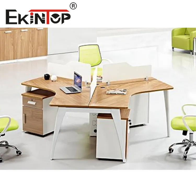 Ekintop-Estación de trabajo de oficina, divisores de vidrio de aluminio, estación de trabajo