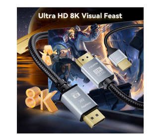 Nuevo stock Active 8K HDMI 2,1 a Displayport 1,4 Cable 4K HDMI a Displayport 144Hz Adaptador convertidor HDMI 2,1 in a Displayport DP 1,4 out - Product Image 4