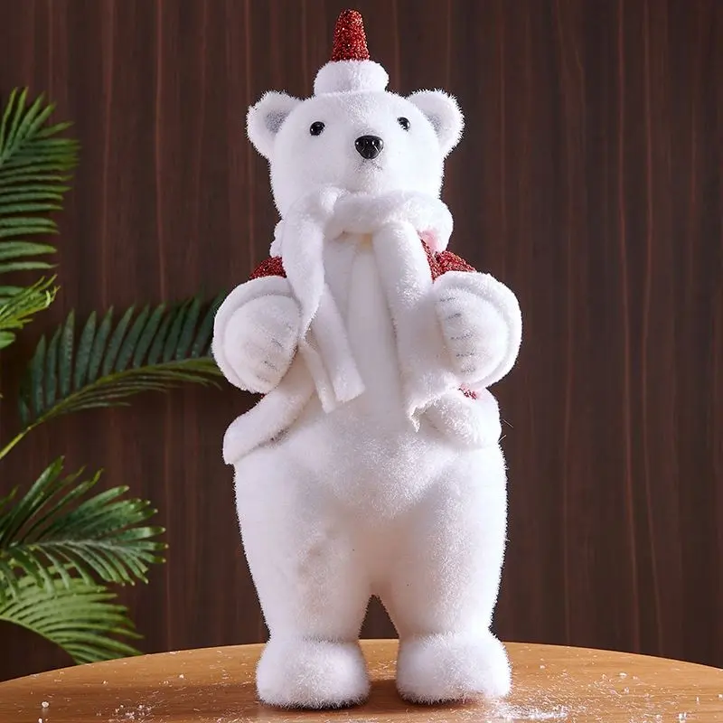 Hot selling Christmas decoration Cute Polar bear colorful clothes for home Xmas decor