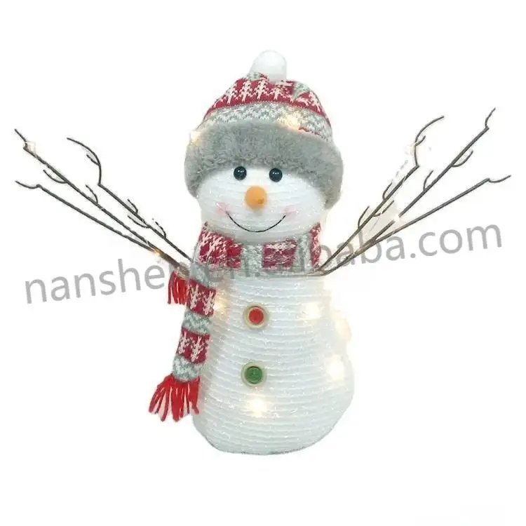 Изготовление на заказ orthlight освещенный снеговик рождественские украшения Прекрасный, блестящая ткань снеговик DIY светодиодные фонари в виде снеговика