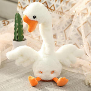 Electric Recording Music Lighting Doll <strong>White</strong> Goose Cactus Series Charging <strong>Plush</strong> Singing Dancing Duck Toy for Kids - Product Image 2