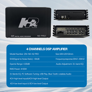 Hi-Fiカーアンプ4チャンネルDspオーディオプロセッサーカーオーディオアンプ、LCDディスプレイリモコン付き - Product Image 2