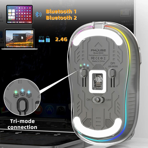 New Style Fully Transparent <strong>Mouse</strong> Bt Wireless Tri-mode Mute Led Lamp Type-c <strong>Mice</strong> 2400dpi Intelligence Office Gift - Product Image 3