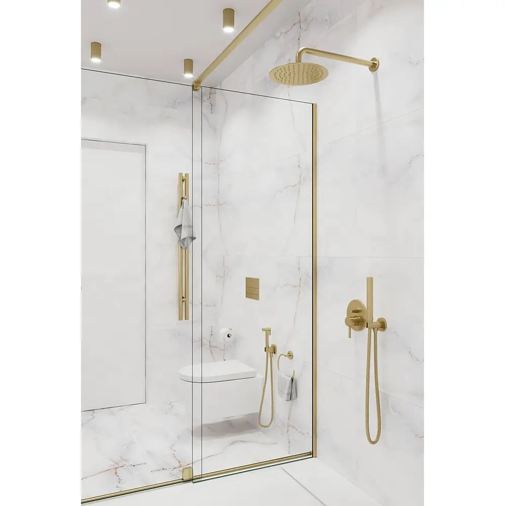 Porte en verre sans cadre cabine de douche coulissante hôtel cabine de douche moderne salle de bains porte en verre coulissante pour maisons