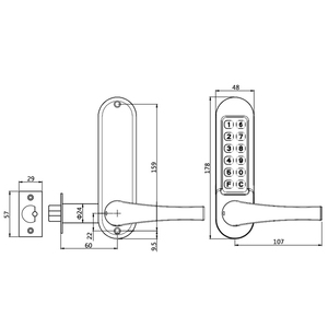 חם למכירה זול דירה מתכת שילוב מכני לוח מקשים סיסמא פולאי אבטחה דיגיטליים - Product Image 2